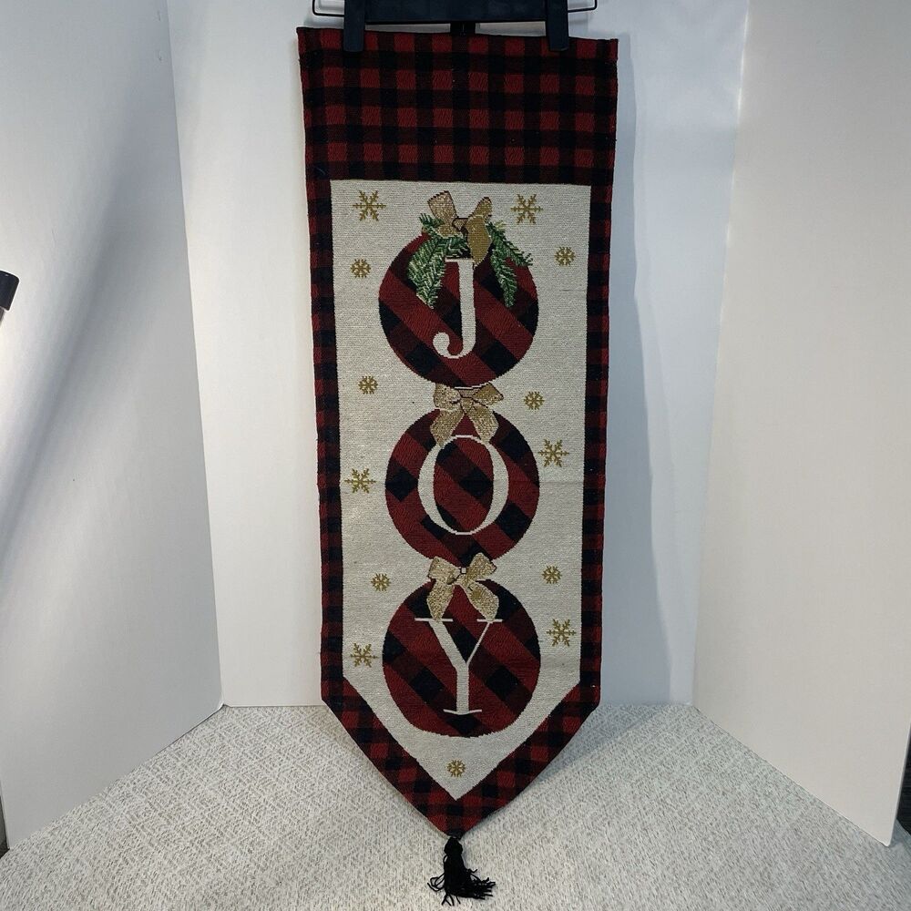 Joy Christmas Wall Hanging Decor Tapestry by Momentum Brands READ